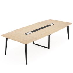 8FT Conference Table, Modern Boat Shaped Meeting Table