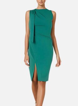 Calvin klein green bow shoulder dress with tag