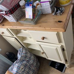 Kitchen buffet table with wine rack
