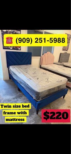Twin size bed frame with mattress included