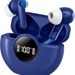 Wireless Earbuds,Bluetooth 5.4 Headphones,48H Playback LED Power Display Screen Earphones with 14.2mm Driver IPX7 Waterproof in-Ear Earbuds with Mic,H