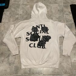 Anti Social Social Club Black Rose Hoodie Graphic Pullover Sweatshirt Mens M