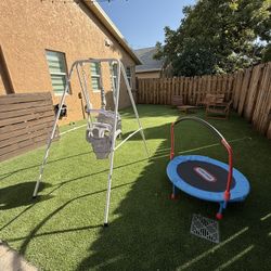 Harppa Swing Set And Trampoline 