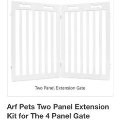 Arf Pets Freestanding Dog Gate, 2 Panel Extension, 360° configurable Wooden Fence, 40" Wide, 31.5" Tall, Foldable, for The House -