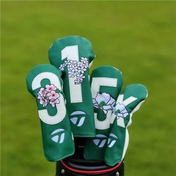 Taylormade 2022 Season Opener Leather Headcover Driver, Fairway Wood, Hybrid (Green)