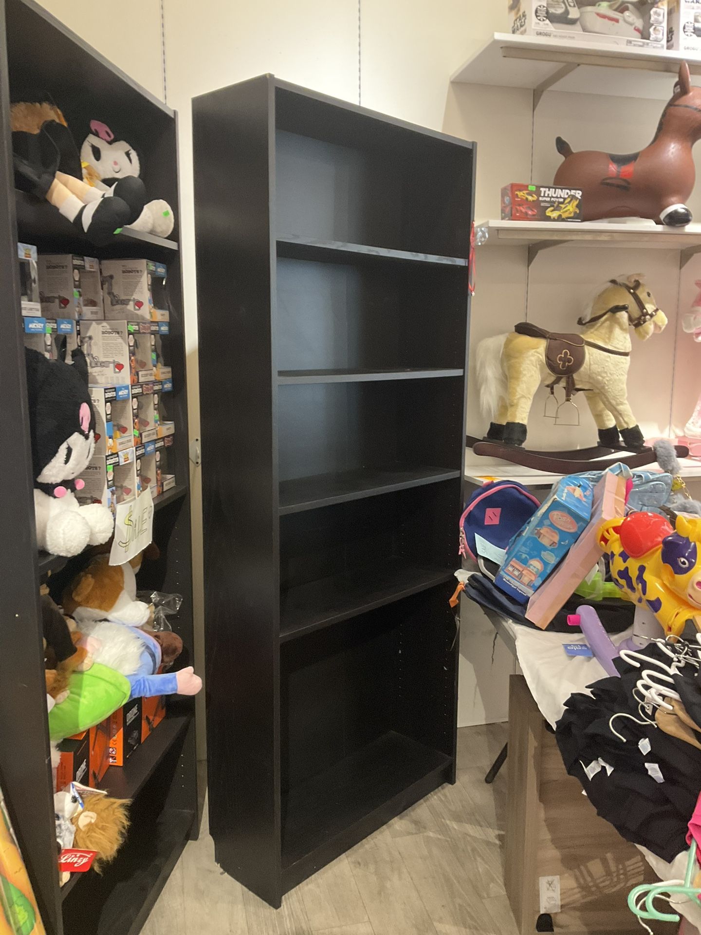 Sleek Black 5-Shelf Bookcase – Perfect for Storage! 📚✨- $15 Only