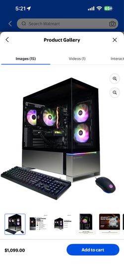 Cyber Power Gaming PC AMD CPU, 5060 GPU, 16 GB Ram DDR5, 1 TB SSD