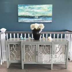 New Mallory Gray Accent Cabinet