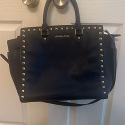 Michael Kors Navy Bag & Wallet Set