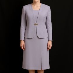 R&M Richards Women’s 2-Piece Formal Dress & Jacket Set – Size 14 (Fits Like M/L 8–10)