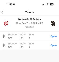Padres vs Nationals - Monday 9/7