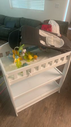 Baby changing table and bouncer