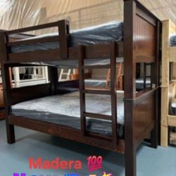 Bunk Beds  / Literas Twin  Twin Madera 100% 