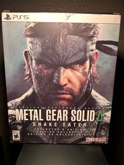 Hey, it’s never been used I’m asking$130for, Metal Gear Solid: Snake Eater Collector's Edition, the Playstation 5 it’s brand new