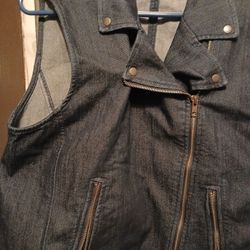 Women's Blue Denim Vest