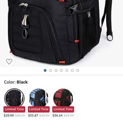 SHRRADOO Extra Large 52L Travel Laptop Backpack with USB Charging Port Fit 17 Inch Laptops for Men Women
