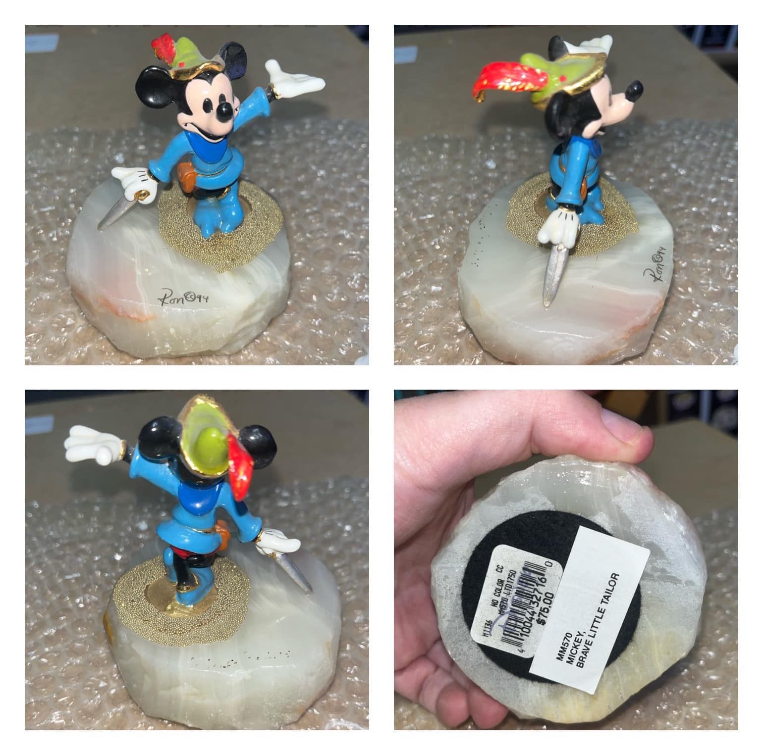 DISNEY VINTAGE 1990s Mickey “Brave Little Taylor” Ron Lee Signed Figure/Statue