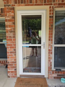 34x81 Larson White Storm Door - Sliding Glass & Full Frame