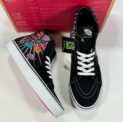 Vans Sk8-Hi Dia De Los Muertos Day Of The Dead Black Sneakers Men Size 10.5