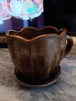 Ceramic Flower Pot with Saucer