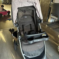 STROLLER , CAR SEAT AND BASE- CHICCO BRAVO
