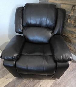 Parker Black Faux Leather Manual Recliner