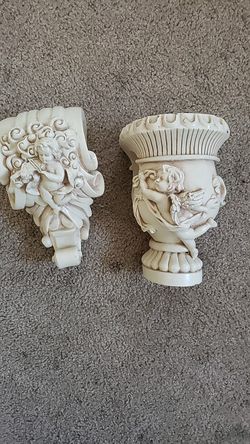 Angels wall decorations for curtains holder