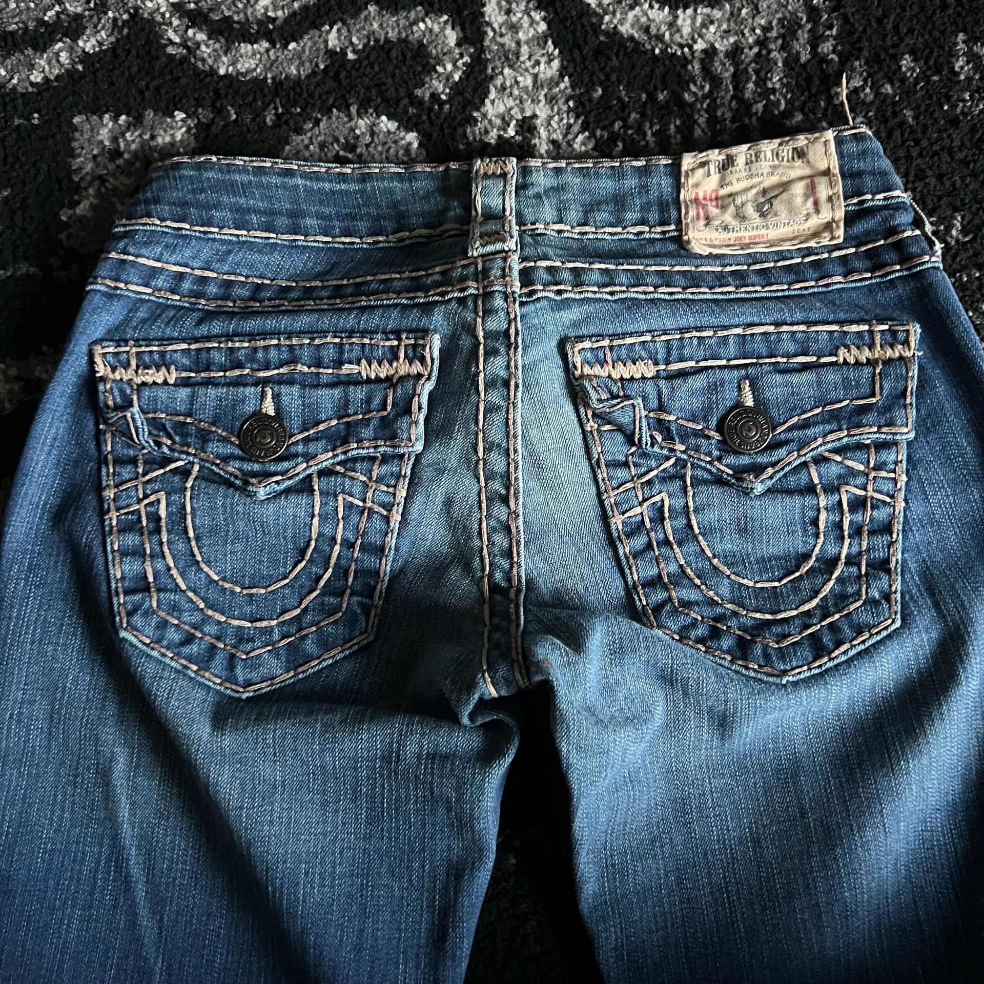 Vintage 90’s True Religion Joey Super T Jeans Bootcut Blue Wash Low Rise 24