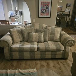 Ethan Allen Patterned Sofa