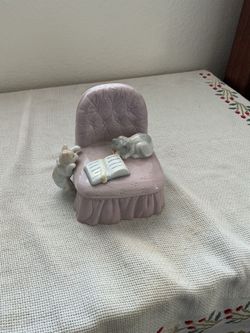 San Francisco Music Box Company Porcelain Cats on Chair