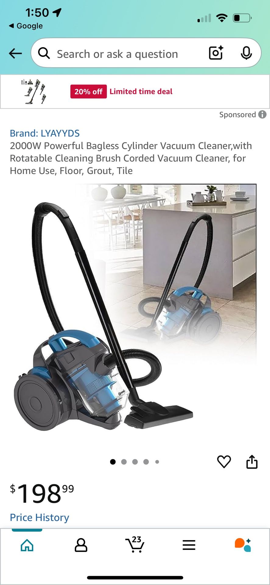 Amazon Basics Blue Vacuum