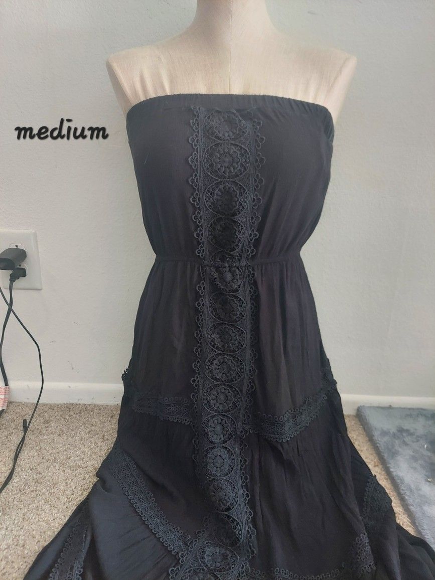 Long Black Sun Dress Size M