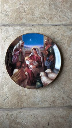 Plato De Decoration De La Natividad De Dios.
