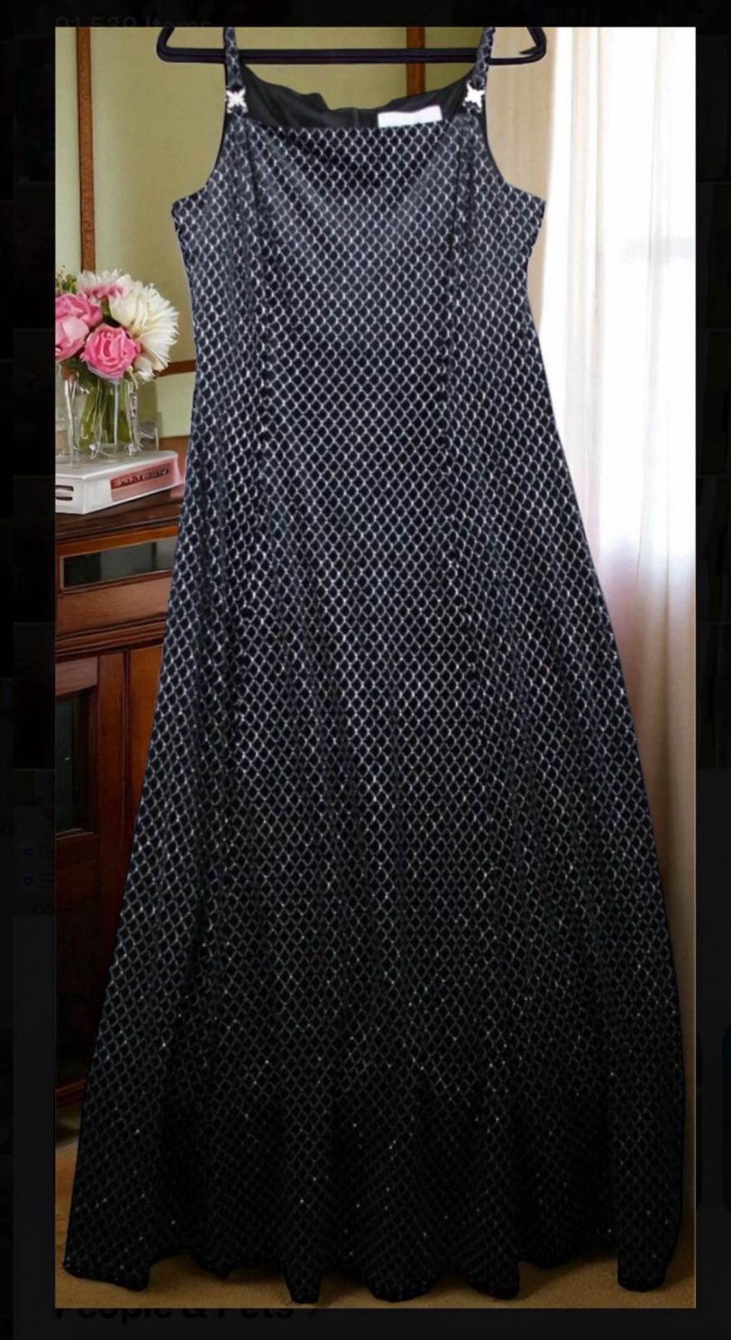 Another Thyme Black Velvet Dress - Size 18