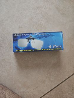 Adult Clip On 3D Glasses New