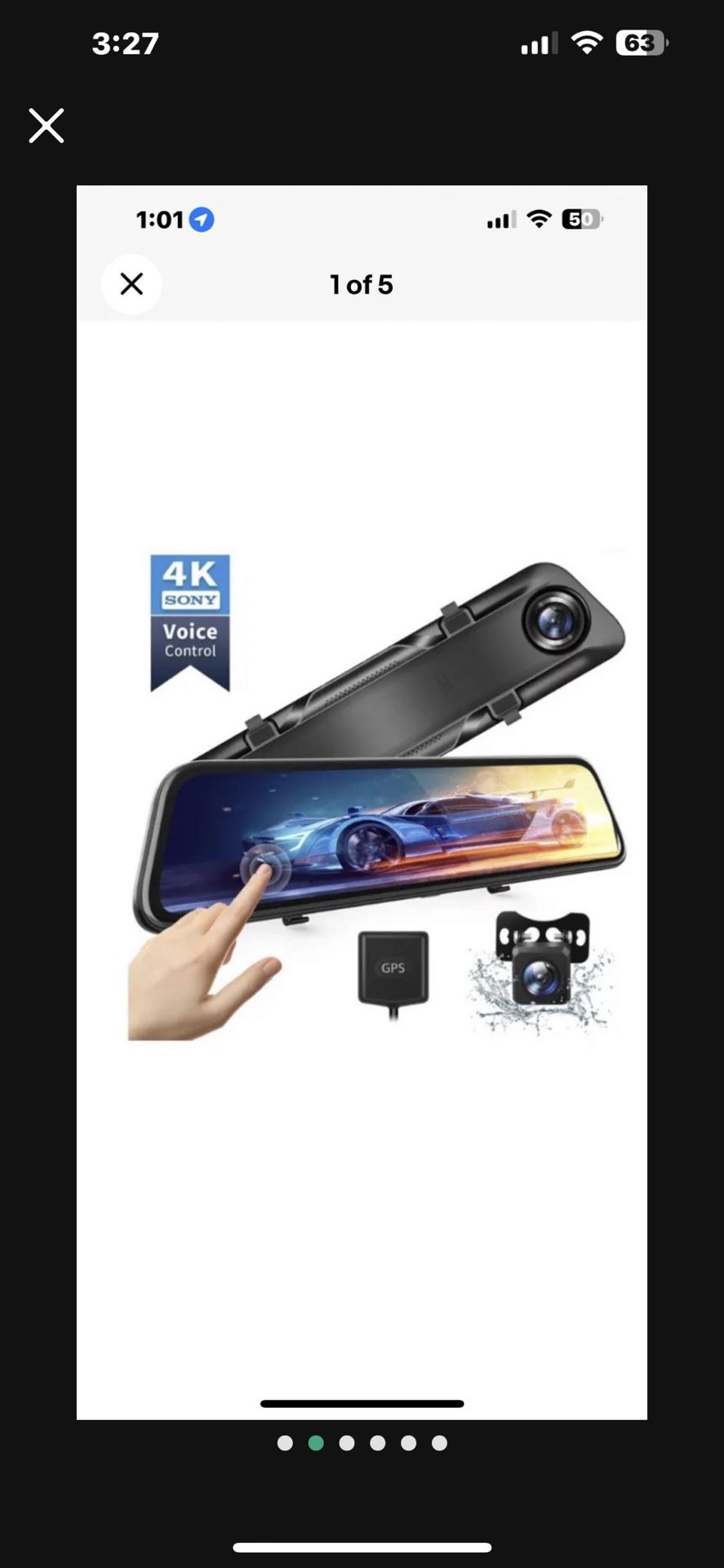 Van Top Discovery H613T Mirror Mounted Dash Camera