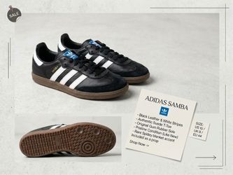 Adidas 2 y Samba Black White Low-Top Sneakers