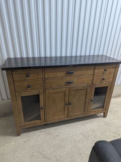 Modern organizer cabinet with marble top