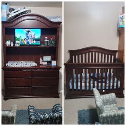 Nursery Set ( Dresser With Hutch & Crib)