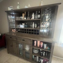 Wooden Cabinet With Lights