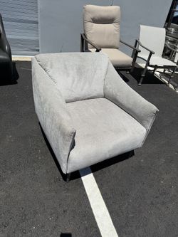 W. Schillig Single Arm Chair Light Grey Fabric 