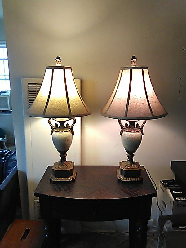 Twin Pair of Antique Style Table Lamps