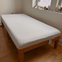 twin bed frame + mattress