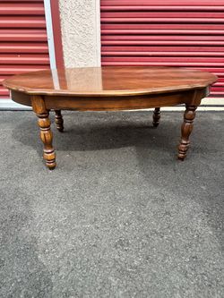 Vintage Wood Coffee Table with Turned Legs