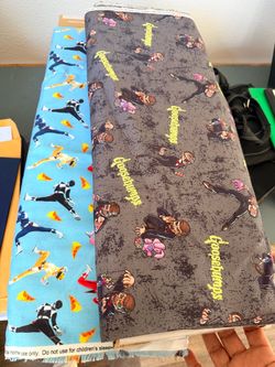Power rangers and goosebumps fabric