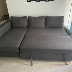 Ikea sofabed FRIHETEN Sleeper sectional,3 seat w/storage, Skiftebo dark gray. Used