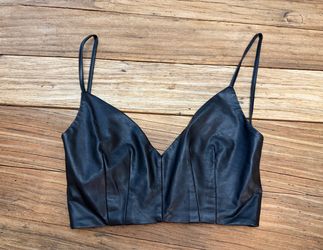 New faux leather bra cami top Small