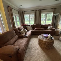 Sectional Sofa With 3 Built -in Recliners.