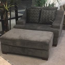 Two piece chair and ottoman set