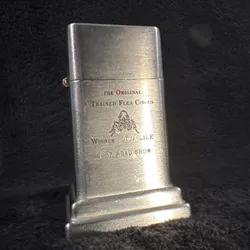 Vintage Zippo Barcroft Table Lighter Trained Flea Circus Dick Lile 1967